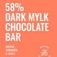 58% Dark Mylk Chocolate Bar ❤︎ Sugarfree Orange, Cinnamon & Chilli 80g