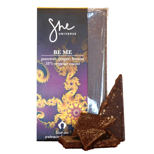 Be Me Bar ❤︎ passion, ginger, lemon 58% 90g