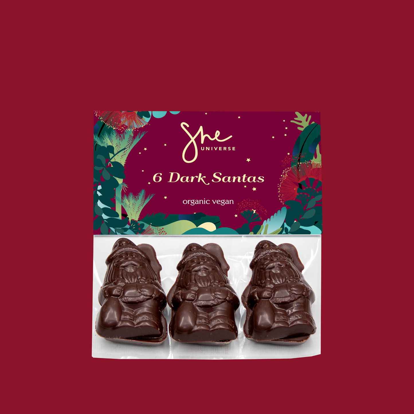 Dark Chocolate Santas ❤︎ 6 pack 60g