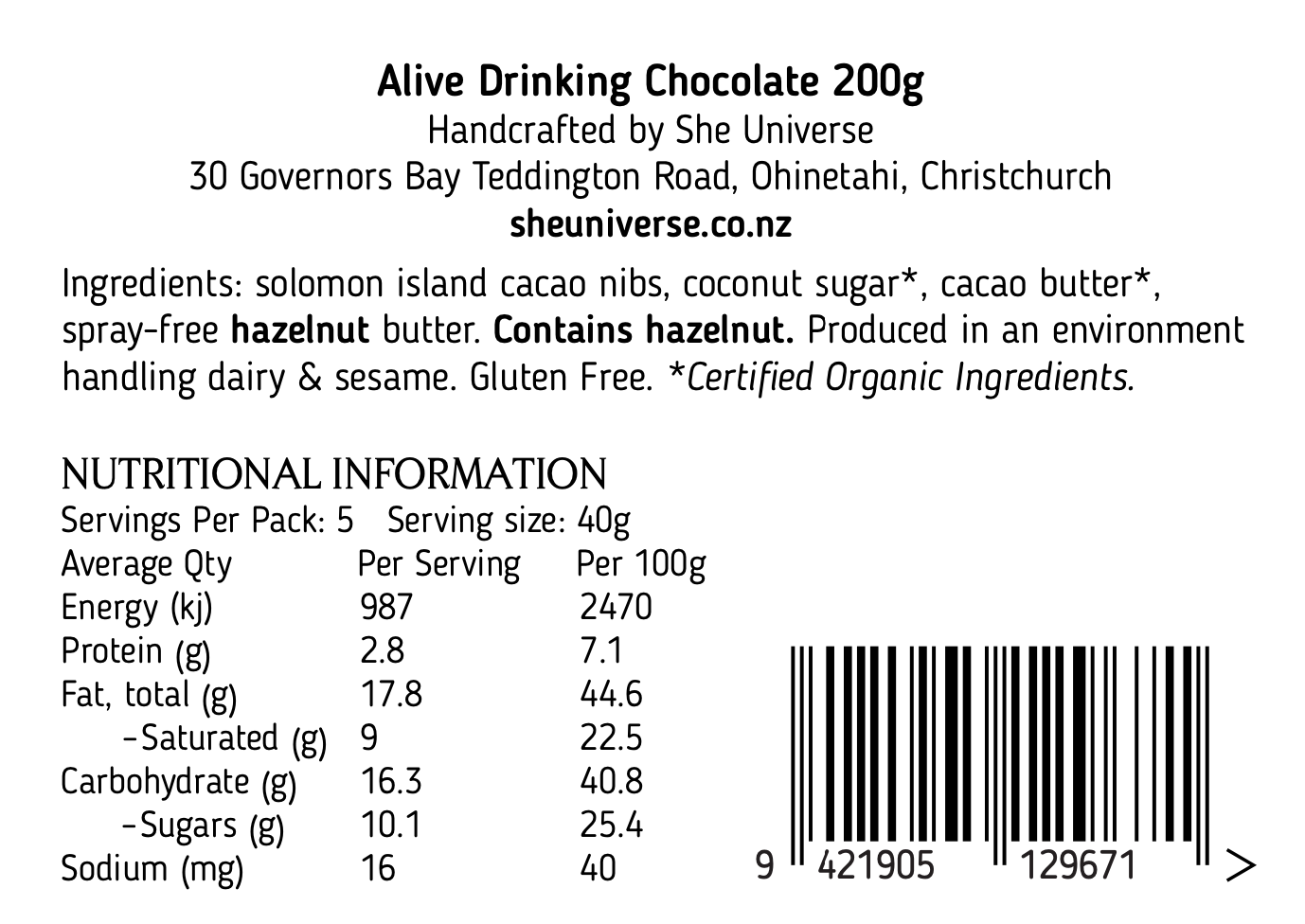 Alive Drinking Chocolate 200g